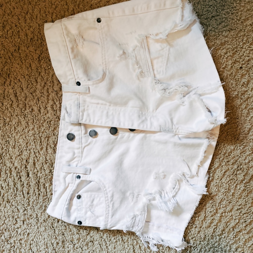 Carmar ripped denim shorts, jeans, size 30, white
